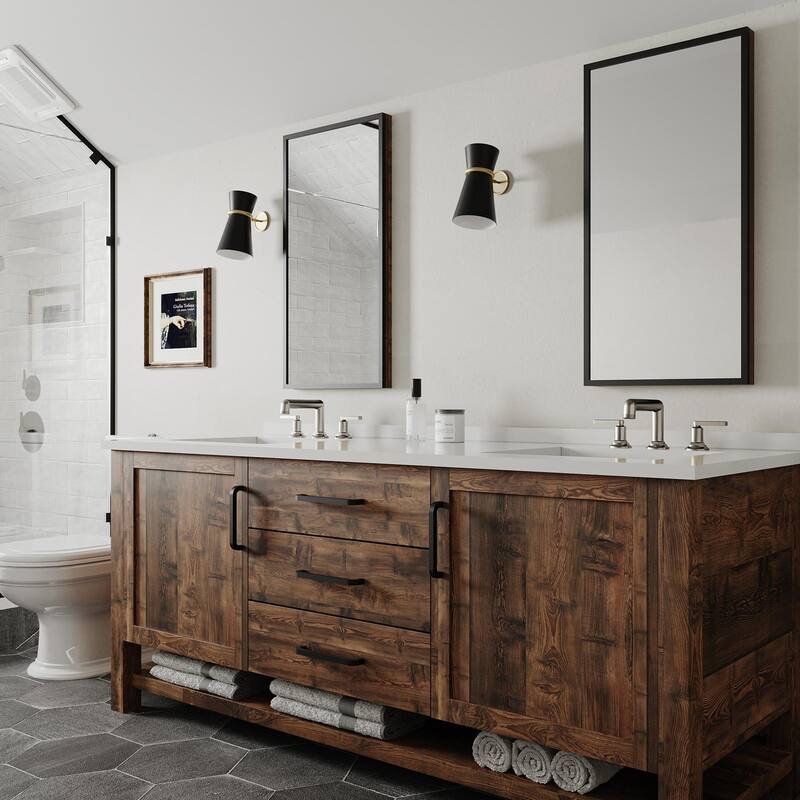 Widespread Bathroom Faucet 3 Holes Vanity Sink