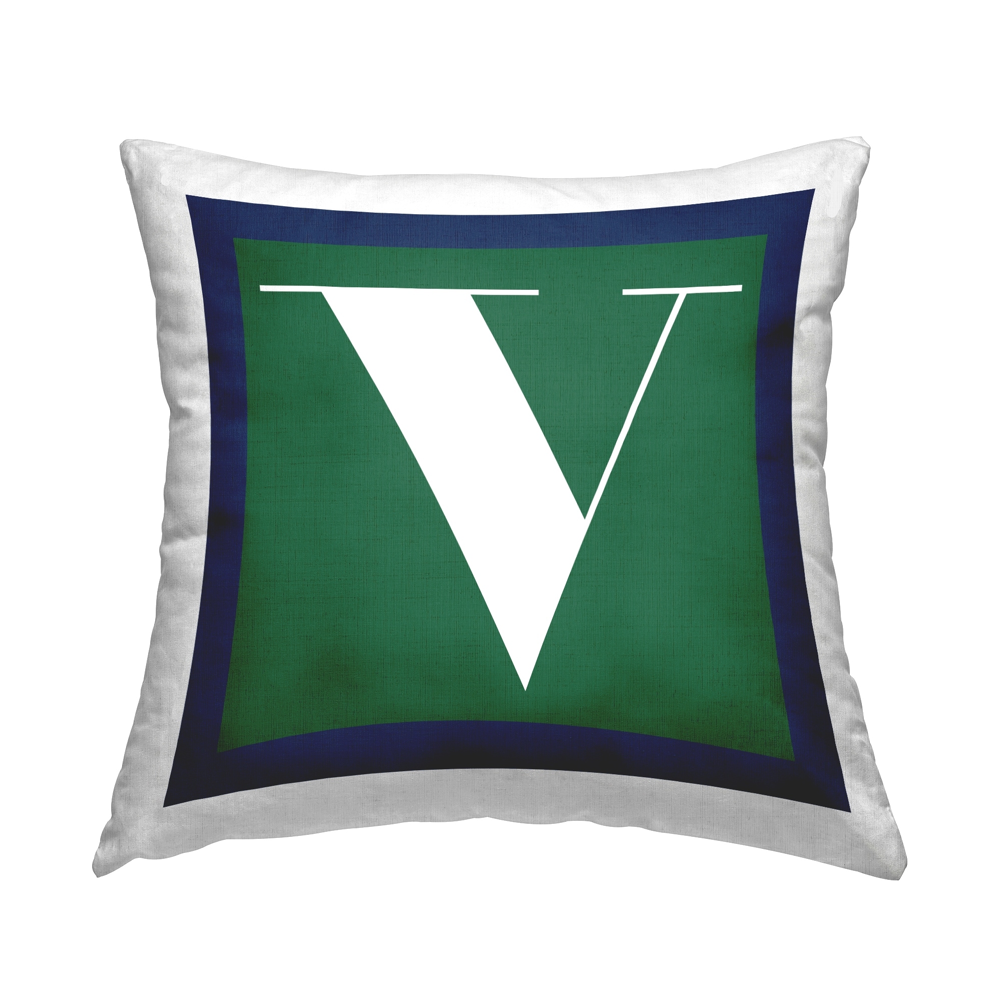 Stupell Bold Green Letter Throw Pillow Design by Lil' Rue