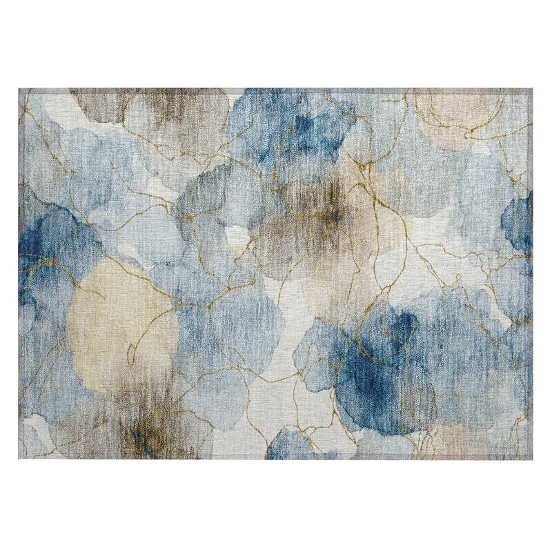Machine Washable Indoor/ Outdoor Floral Mara Chantille Rug