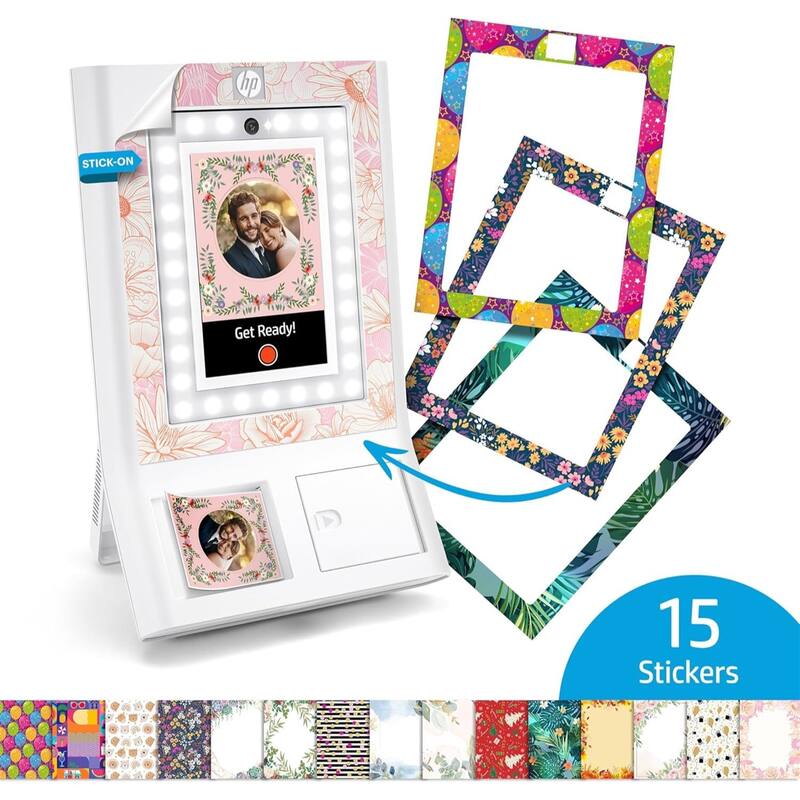 HP Decorative Stickers Frames, Custom Adhesive Frame Stickers Only for the HP Sprocket Photobooth - White