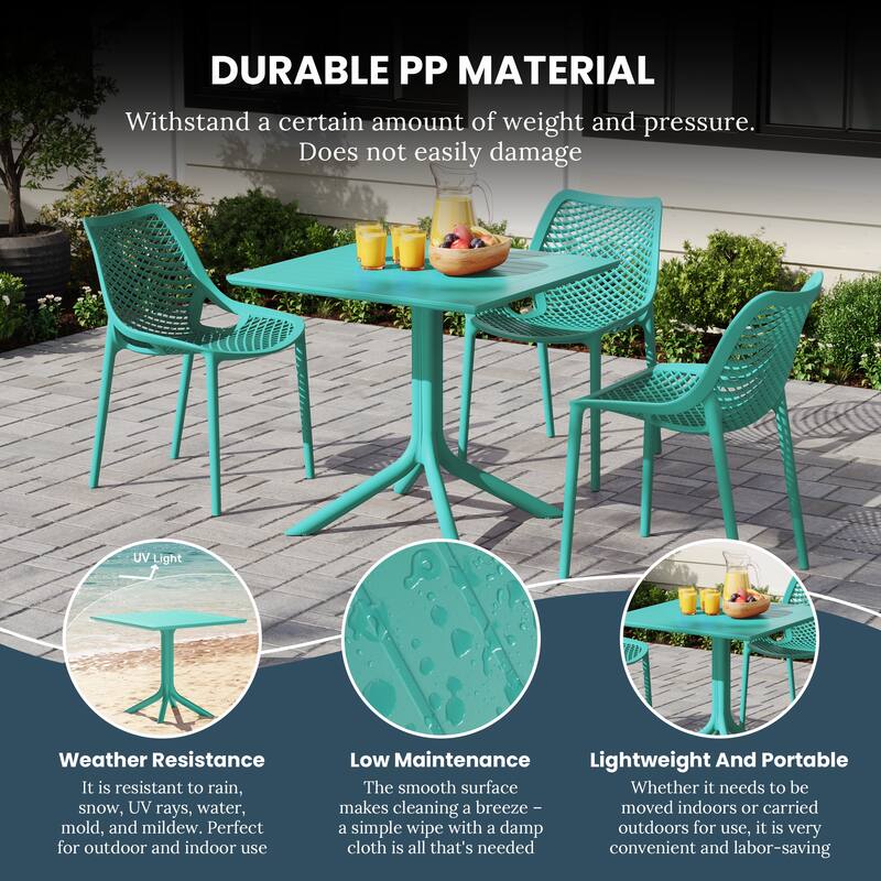 Frond and Form 31.5 Inch Outdoor Square Dining Table