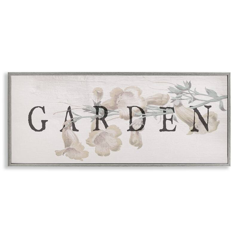 Stupell Rustic Garden & Flower Framed Giclee Art Design By Lil' Rue - 30 x 13 - Grey