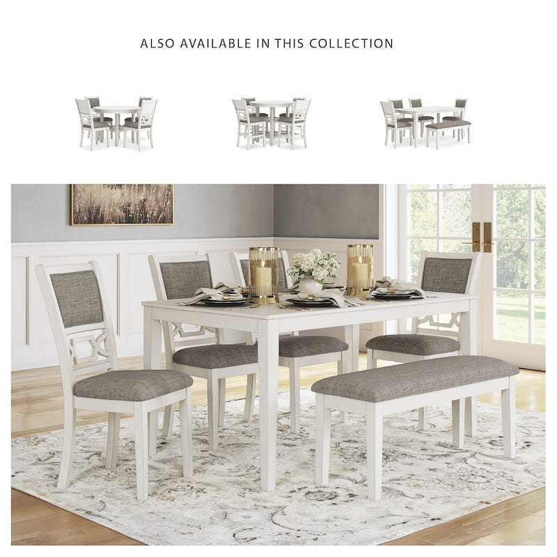 Signature Design by Ashley Erinberg White/Gray Dining Table Set (Set of 6)