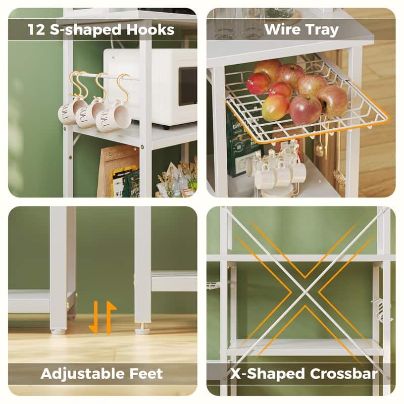 6-Tier Microwave Stand - 39.3"D x 15.5"W x 66.9"H