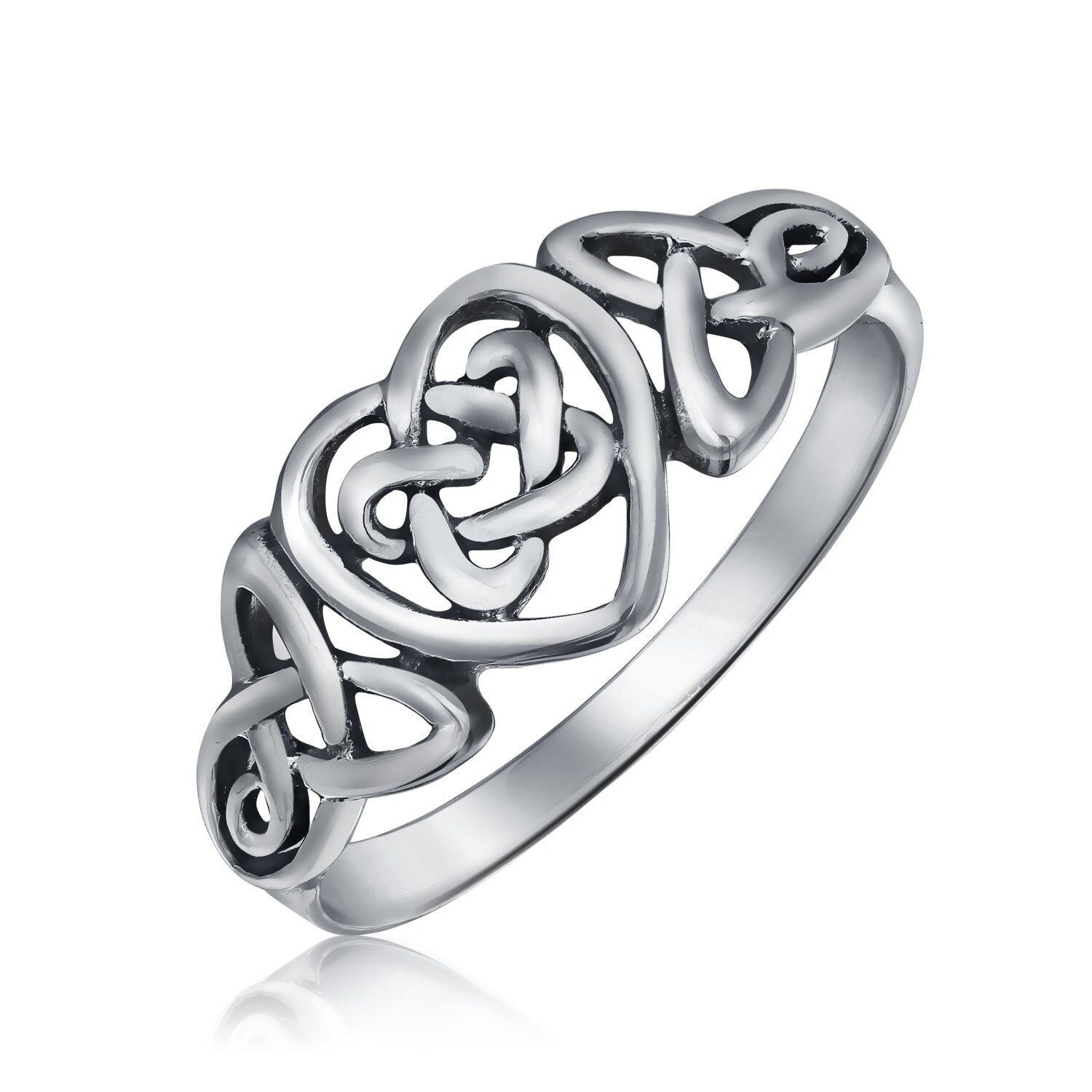 Shop Irish Love Knots Infinity Heart Celtic Ring Sterling Silver 1mm Band On Sale Overstock 17988560