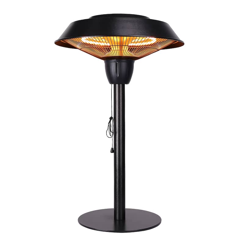 1500W Electric Tabletop Patio Heater, Infrared Electric Outdoor Heater, Portable Heater 5100 BTU - Brown