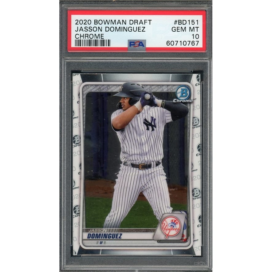 Jasson Dominguez 2020 Bowman Draft Chrome Rookie Card #BD151 Graded PSA 10 - 8'6" x 11'6"