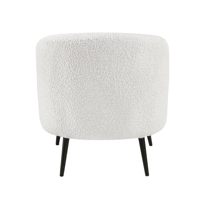 Hudson 26" Boucle Fabric Accent Chair - Black Finish Metal Legs