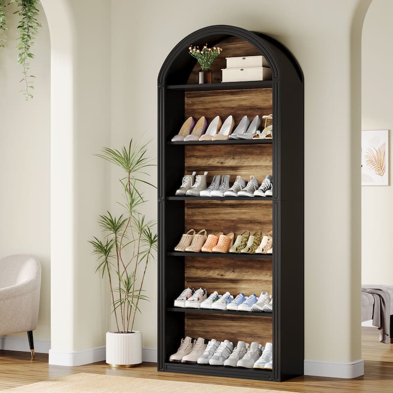 Tall Shoe Storage Cabinet, Freestanding Shoe Organizer