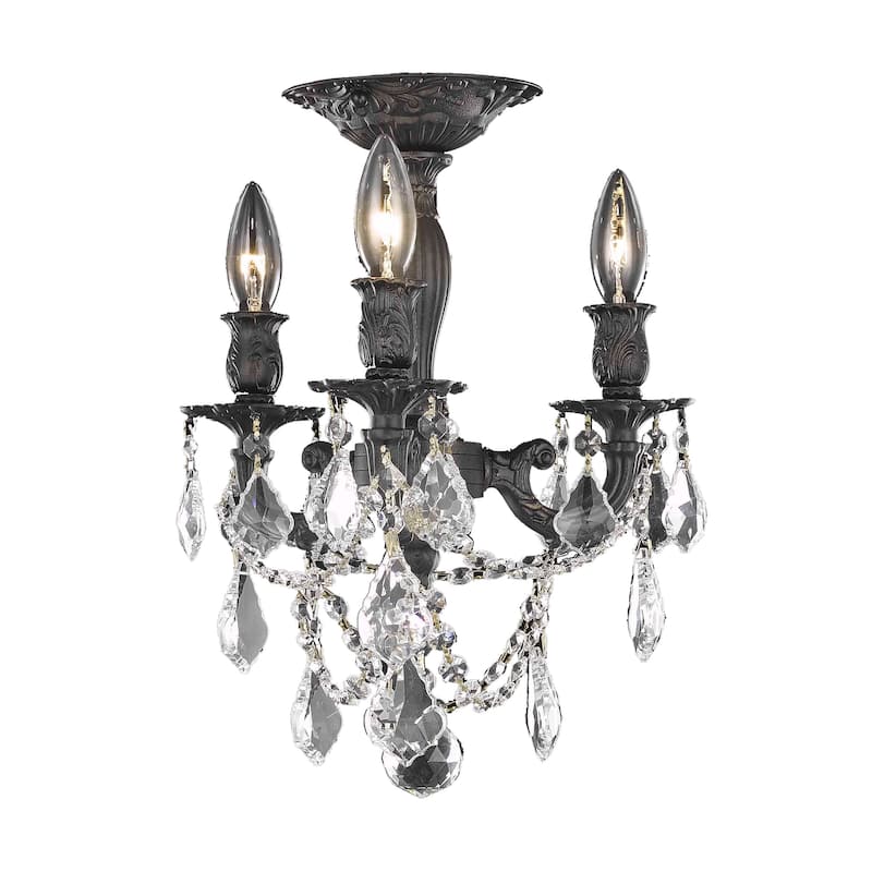 Fleur Illumination 3 light Dark Bronze Flush Mount
