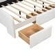 preview thumbnail 12 of 10, Full Beige Velvet Upholstered Platform Bed w/ Bed-End Storage Pocket
