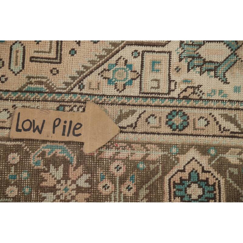 Hand Knotted Oriental 100% Wool Carpet Traditional Medallion Peach Tabriz Area Rug - 9' 5'' X 6' 7''
