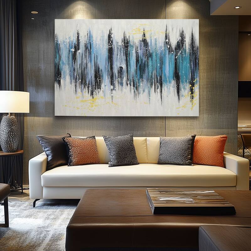 Aria Home Cascade Hand Painted Canvas Wall Art Large Frameless Decor