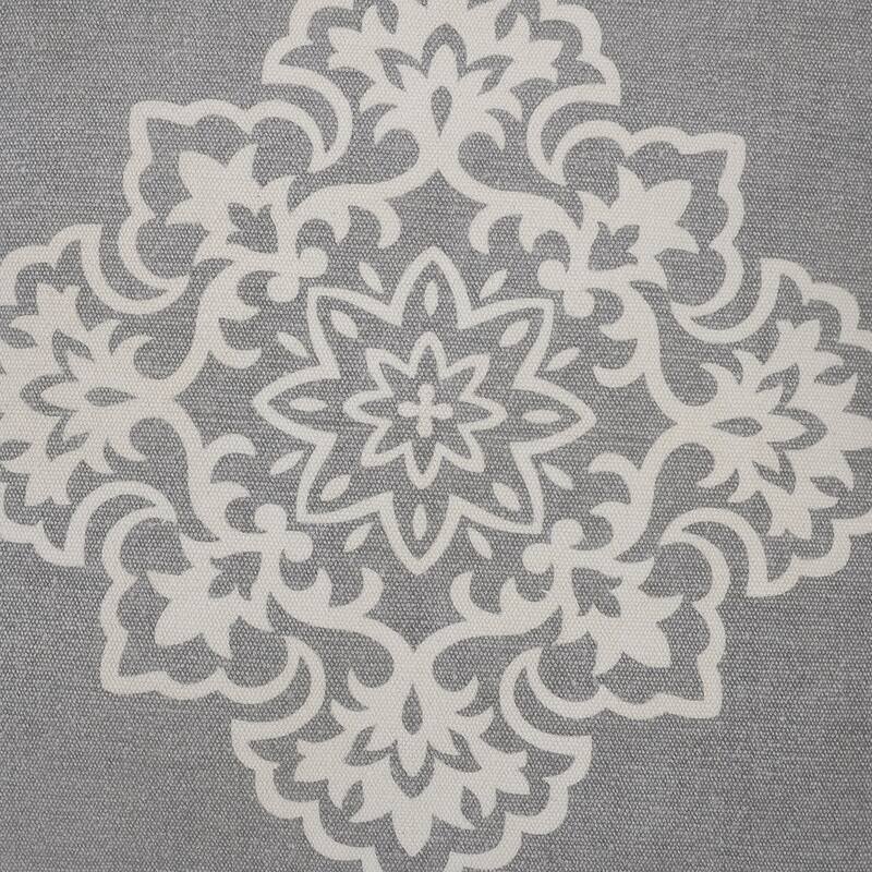 Sevita Casual Floral Diamond Medallion Throw Pillow with Tufted Border