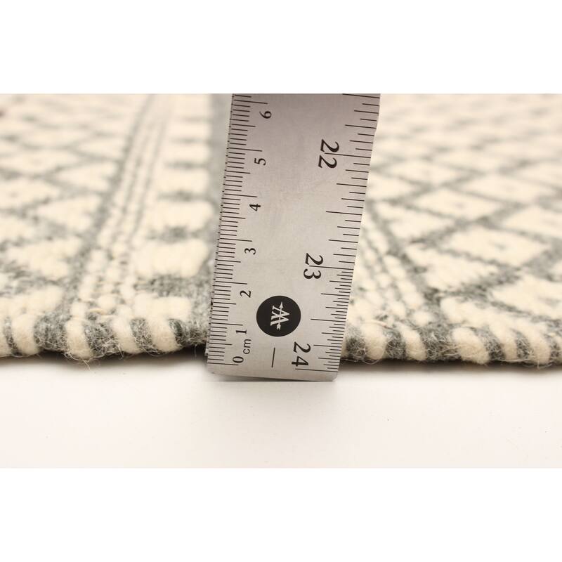 ECARPETGALLERY Flat-Weave Ankara FW Cream Wool Kilim - 5'7 x 7'7