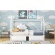 preview thumbnail 14 of 12, Twin XL to King Metal House Platform Bed Frame with Underneath 2 Drawers and House-shaped Frame for Kids, Teens