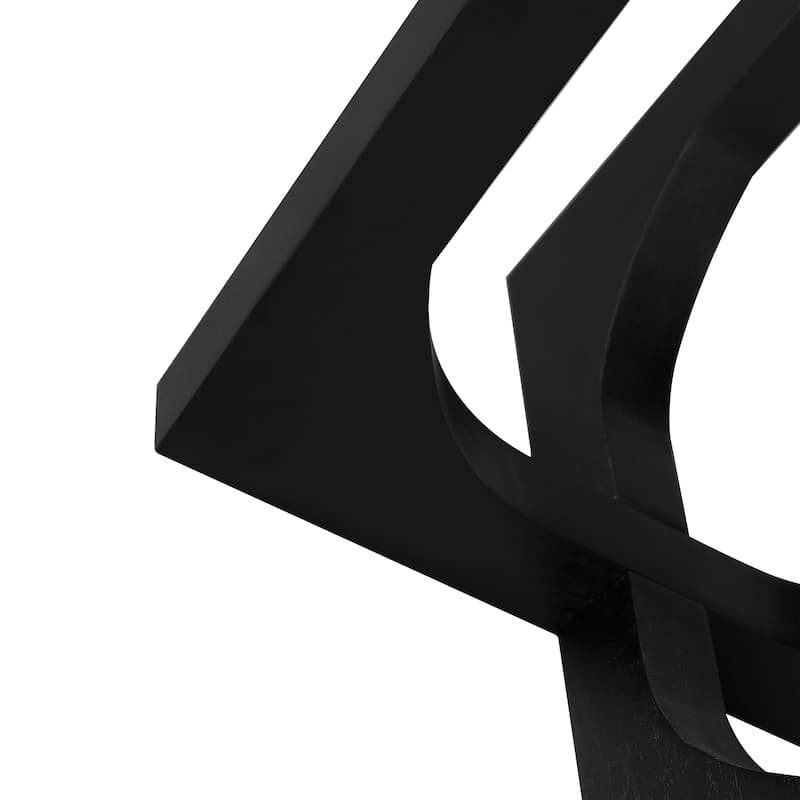 Acacia Solid Wood Side Table, Durable Acacia Solid Wood Frame, Brown & Black Color