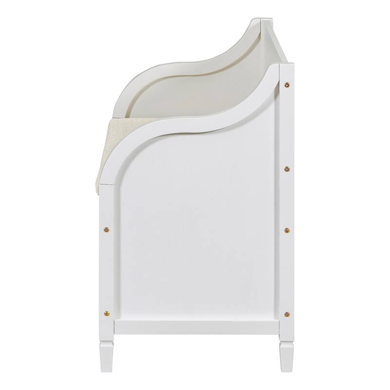 Solid wood Entryway Multifunctional Storage Bench with Safety Hinge