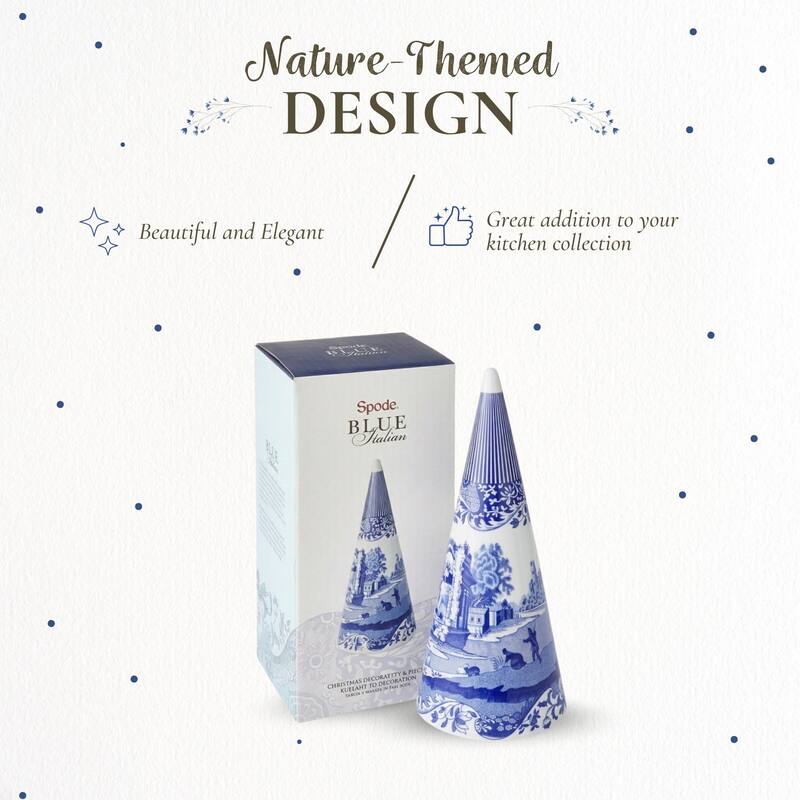 Spode Blue Italian Cone Shaped Topiary