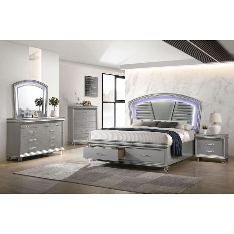 Xian Contemporary Solid Wood 5-Drawer Chest by Furniture of America