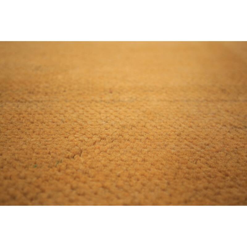 Modern Yellow Gabbeh Area Rug Hand-Knotted Wool Carpet - 6'6" x 9'9"