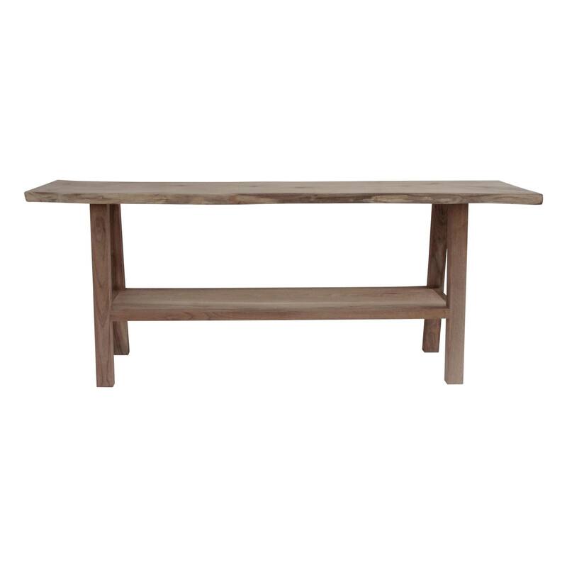 Artissance Live Edge Solid Walnut Wood Console Table with Shelf, 79 Inch Wide, Natural Finish (Color & Size May Vary) - 78.8"W x 14"L x 31"H - Brown - Wood