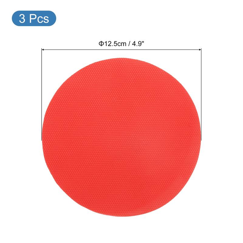 3Pcs Rubber Jar Opener Grippers Pads, Multi-function Grippers Pads - Red