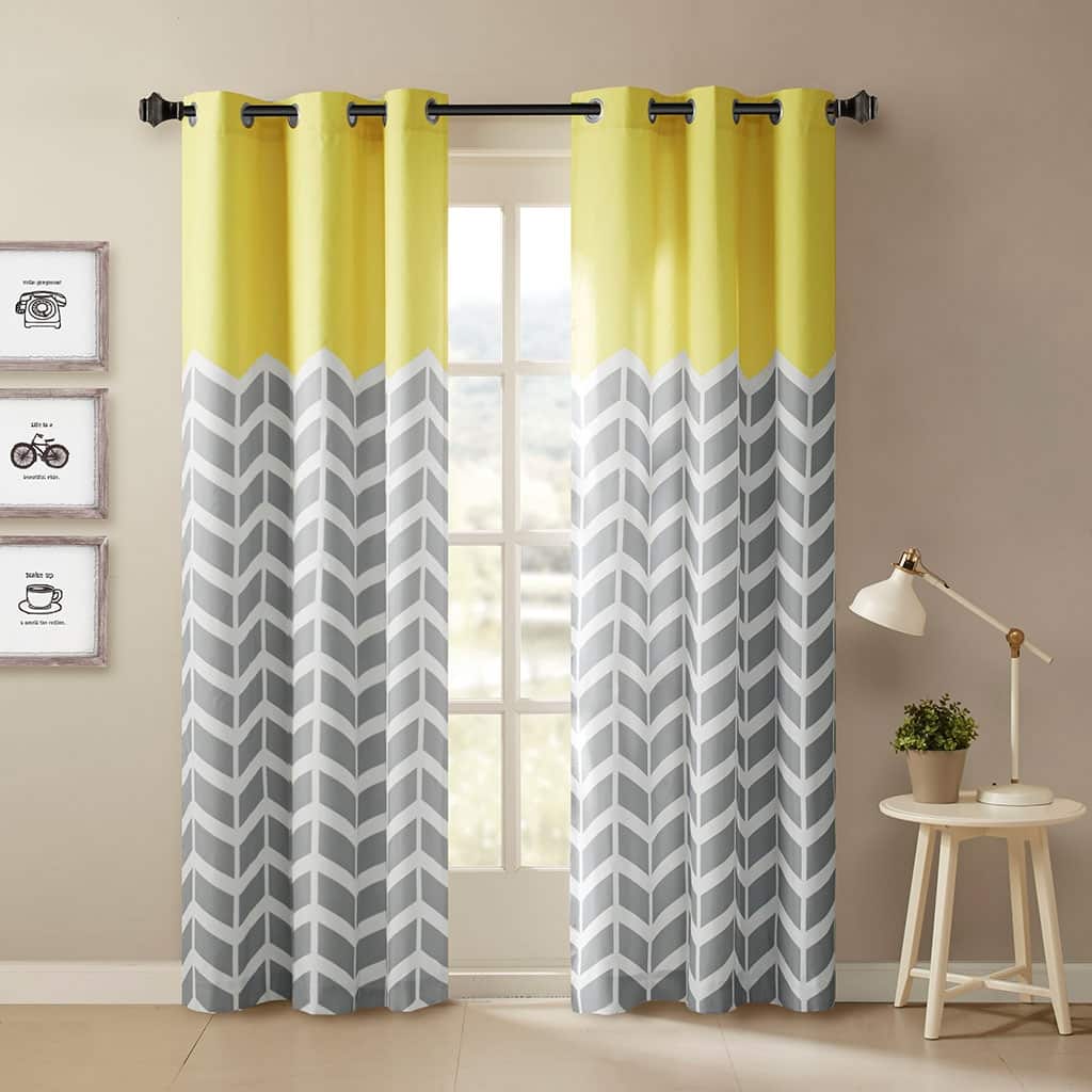 Chevron Printed Room Darkening Grommet Top Panel