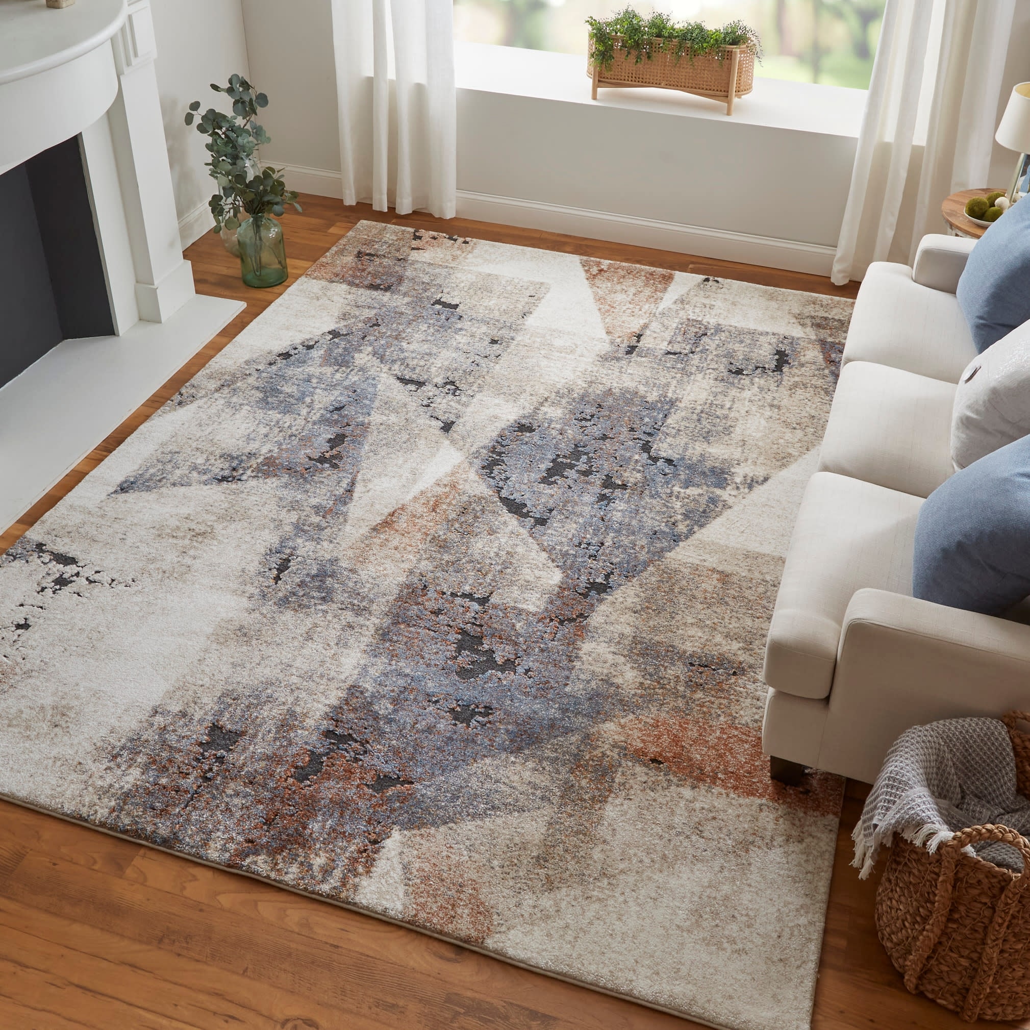 Grand Bazaar Odera Machine Made Color Block Modern Area Rug