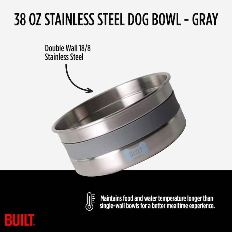 Built Stainless Steel Dog Bowl - 38 Oz