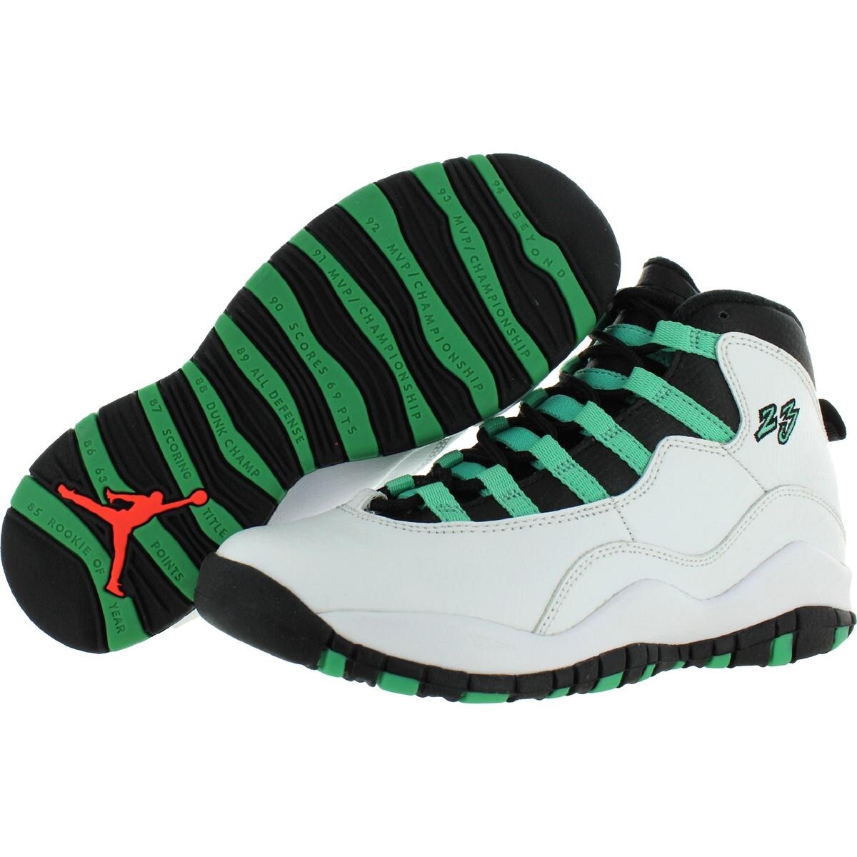 Shop Jordan Boys 10 Retro 30th Gg Basketball Shoes Lathe Leather