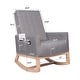 preview thumbnail 3 of 2, Adjustable Rocking Chair, Nursery Glider Chair with Adjustable High Back and Foot Rest Grey