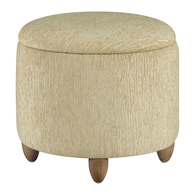 Lyra Storage Ottoman with Medium Oak Legs - Camel