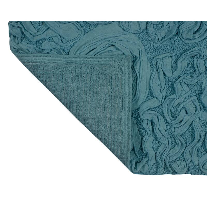 Bell Flower Bathroom Rug, Cotton Soft, Water Absorbent Bath Rug, Non Slip Shower Rug Machine Washable 24"x40" Rectangle