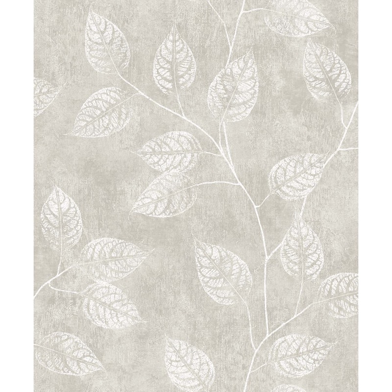 Seabrook Designs Branch Trail Silhouette Nonwoven Unpasted Wallpaper - 20.9 in. W x 33 ft. L - Gray Taupe