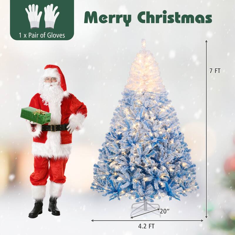 Costway 5/6/7/8 FT Artificial Christmas Tree with 180/250/350/470 Warm - See Details