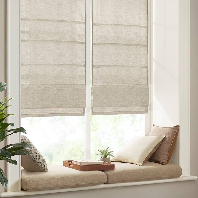 Printed Faux Silk Room Darkening Cordless Roman Window Shade