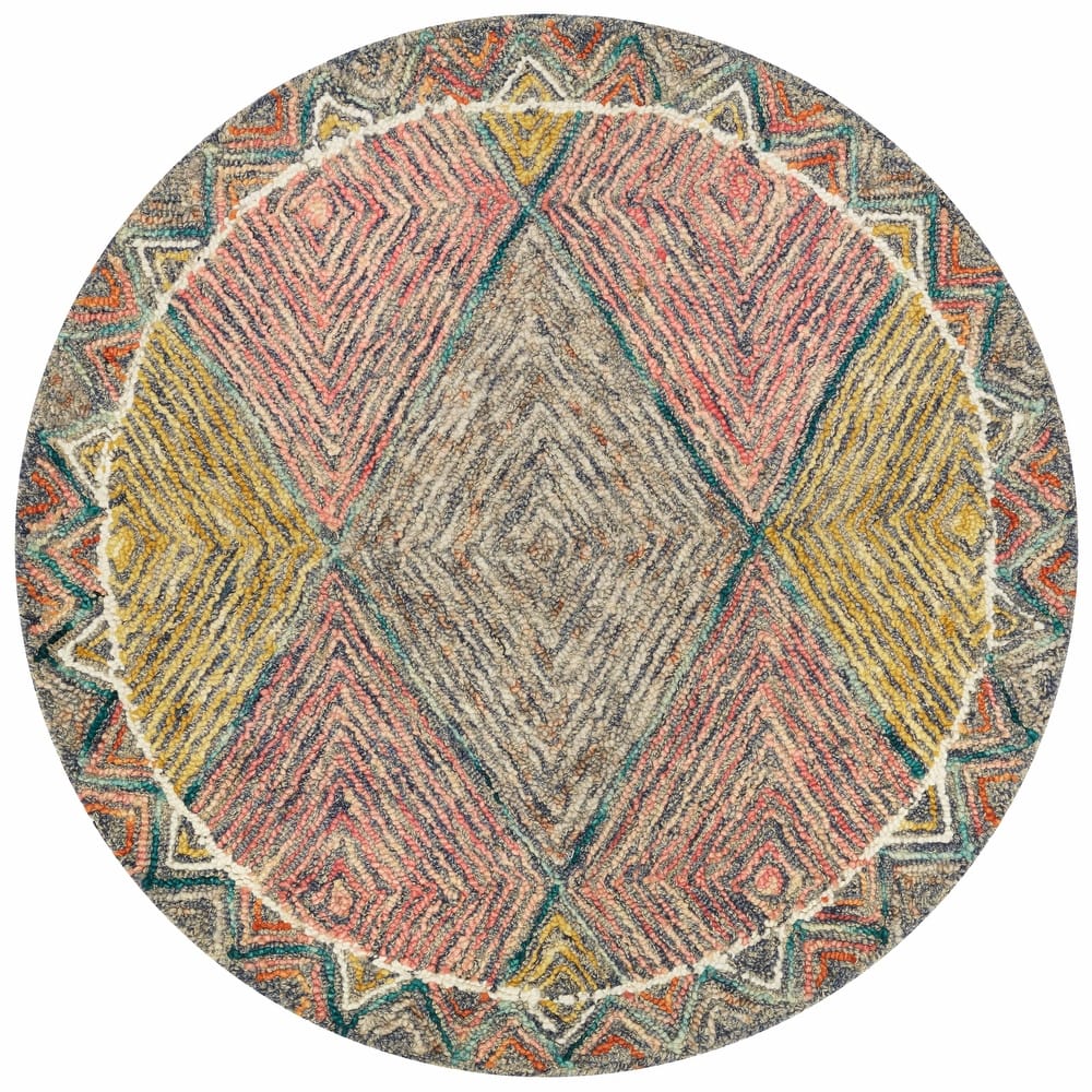 Alexander Home Kaleidoscope Diamond Hand-Hooked Wool Rug