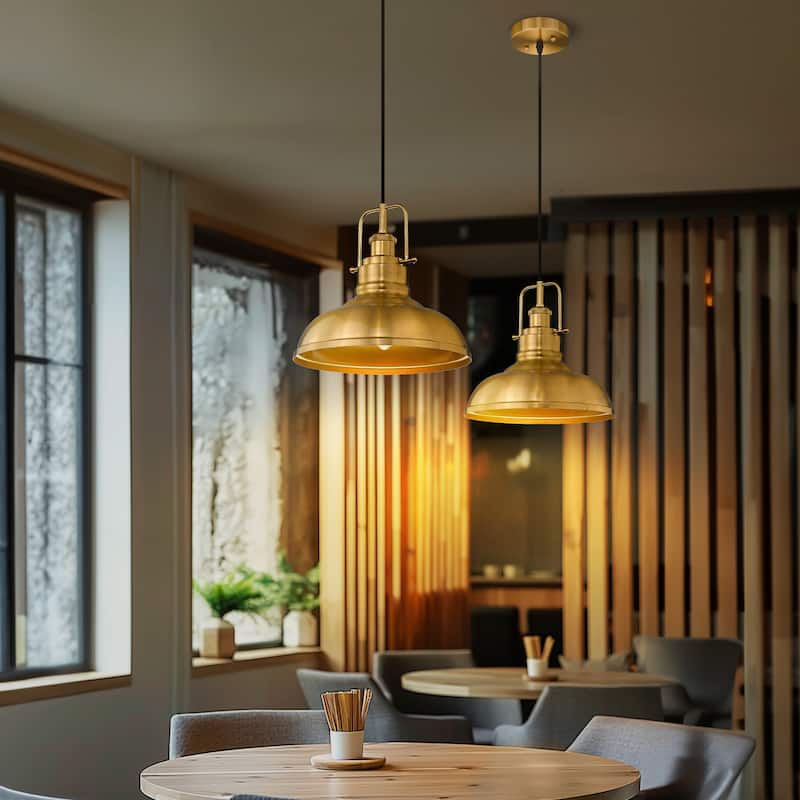 1-Light Industrial Farmhouse Single Dome Pendant Light Hanging Lamps - ‎11 x 11 x 8.5 inches