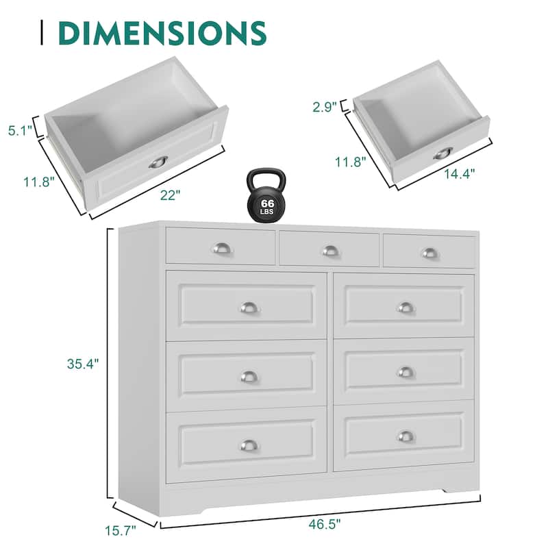 Futzca 9-Drawer Storage Dresser – Tall Entryway Organizer