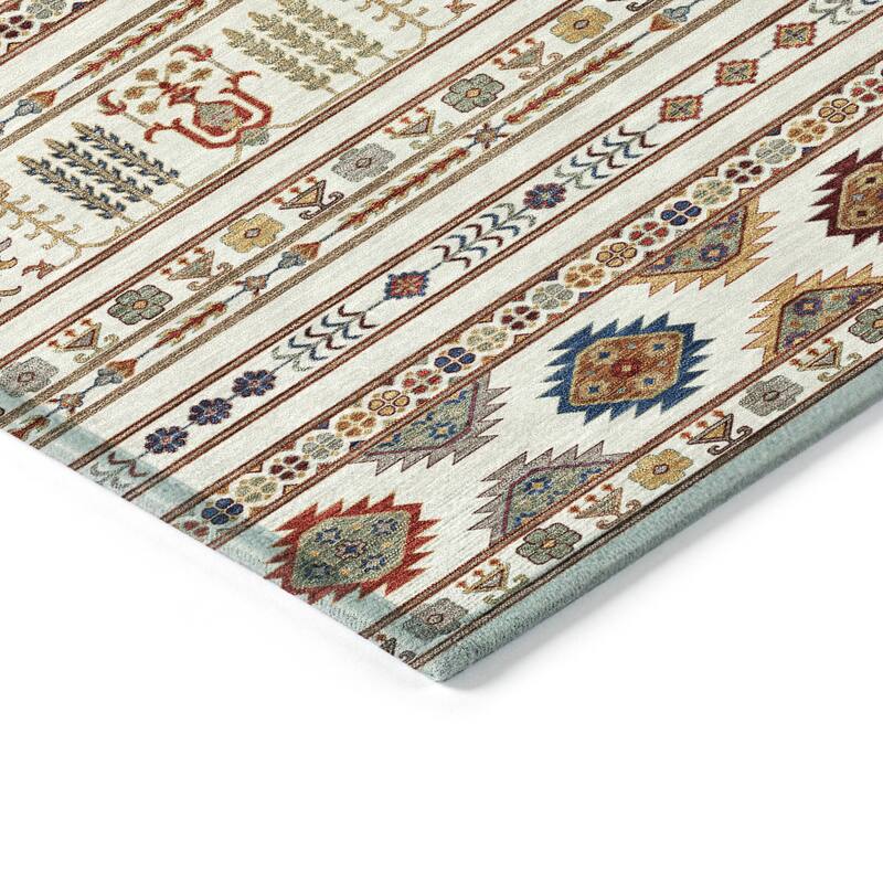 Machine Washable Indoor/ Outdoor Boho Moroccan Chantille Rug