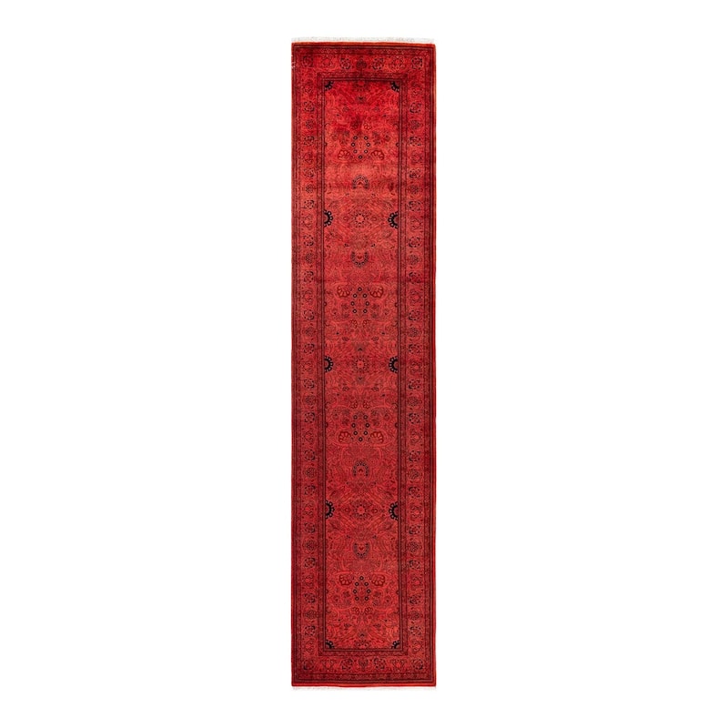 Fine Vibrance, One-of-a-Kind Handmade Runner Rug - Pink, 2' 6" x 11' 6" - 2' 6" x 11' 6"