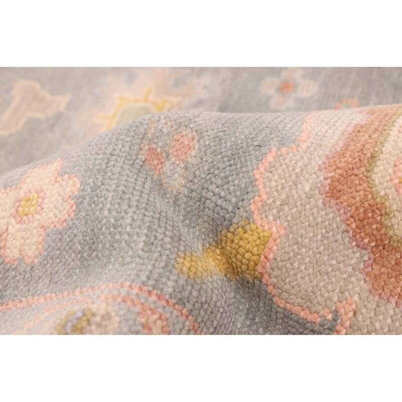 ECARPETGALLERY Hand-knotted Modern Oushak Sage Wool Rug - 7'11 x 9'9