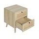 preview thumbnail 22 of 28, Rattan Nightstand Bedside Table with Rattan Drawers