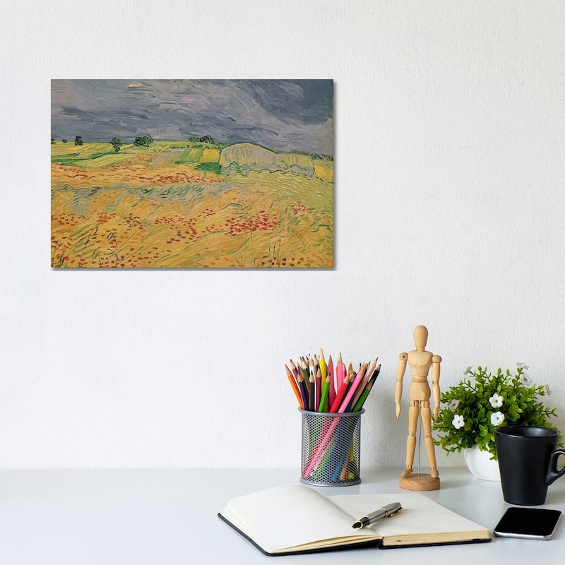 iCanvas "Plain at Auvers, 1890 " by Vincent van Gogh Canvas Print - 8x12x0.75