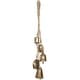preview thumbnail 3 of 24, Gold, White or Black Metal Tibetan Inspired Cascading Indoor Outdoor Decorative Cow Bells with 5 Bells on Jute Hanging Rope