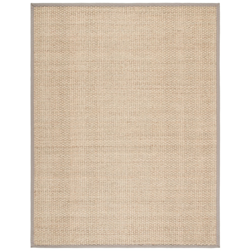 SAFAVIEH Natural Fiber Marina Basketweave Seagrass Rug - 11' x 15' - Natural/Grey - Rectangle