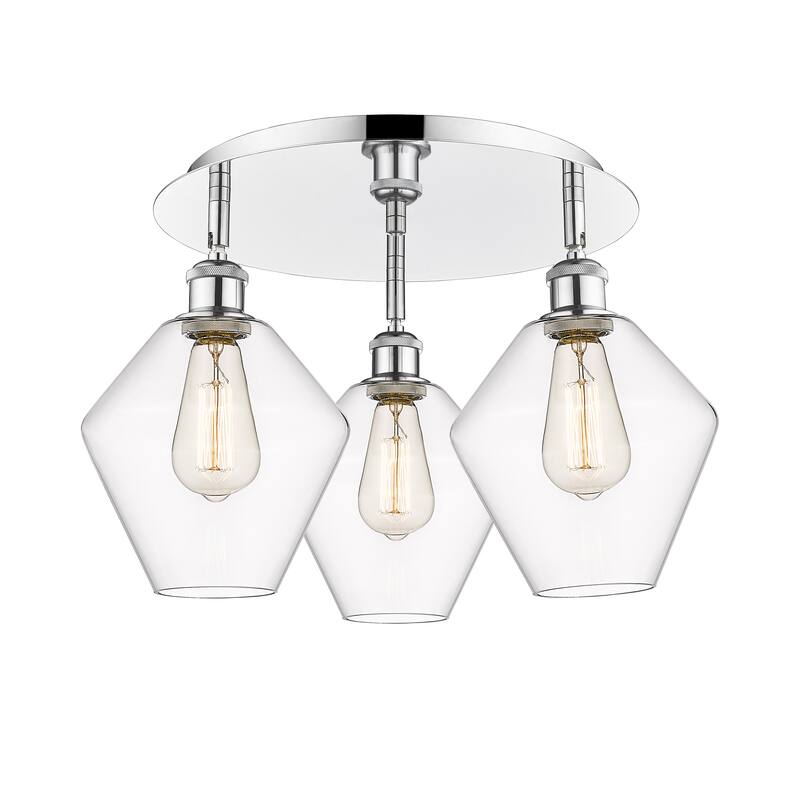 Innovations Lighting Cindyrella - 3 Light 20" Flush Mount - Clear/Polished Chrome