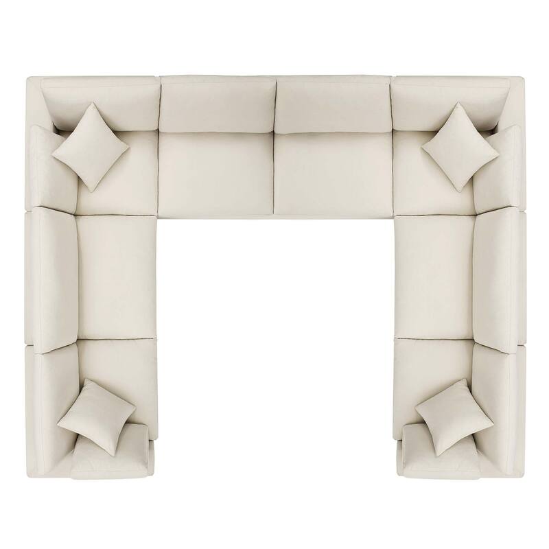 Commix 8-Piece Down Filled Overstuffed Sectional Sofa