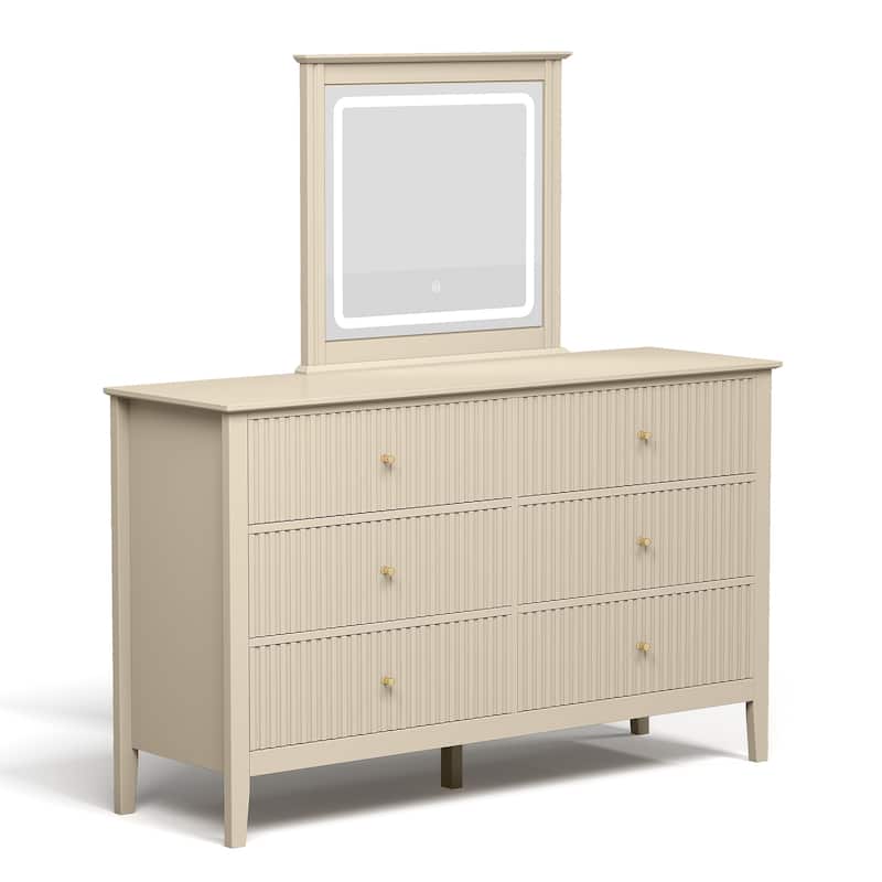 6 Drawer Dresser with Lighted Mirror